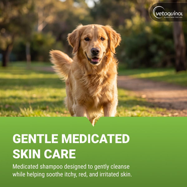 Vetoquinol Universal Medicated Shampoo - Deep Cleansing Sulfur Shampoo for Dogs, Cats & Horses - Gentle Cleanse for Dry Skin - Ph Balanced for Daily Grooming - Safe for Flea & Tick Medication - 16 Oz2