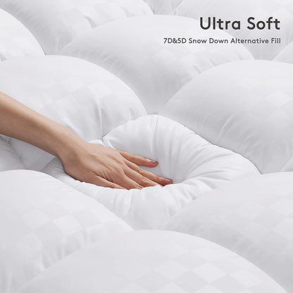 Mattress Topper Queen,Extra Thick Mattress Pad Cover for Back Pain,Cooling Mattress Protector with 8-21 Inch Deep Pocket,Overfilled down Alternative Filling5