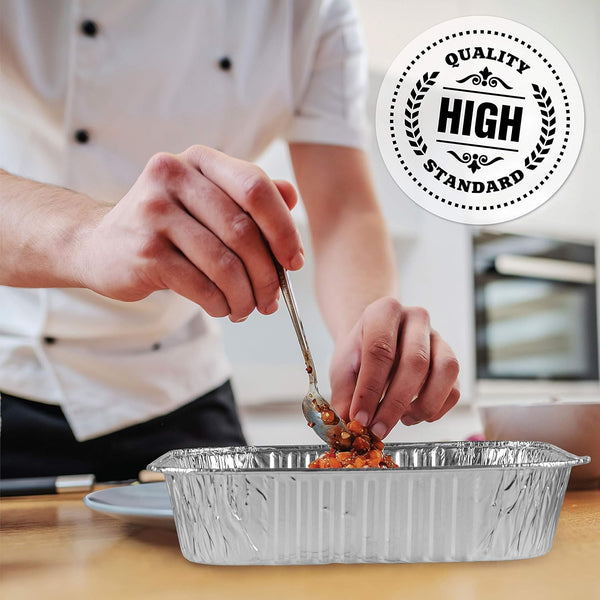 Disposable 8'' X 8'' X 2'' Inch Square Aluminum Tin Foil Baking Pans Bakeware - Cookware Perfect for Baking Cakes, Breads, Brownies, Bread, Meatloaf, Lasagna, Pack of 104