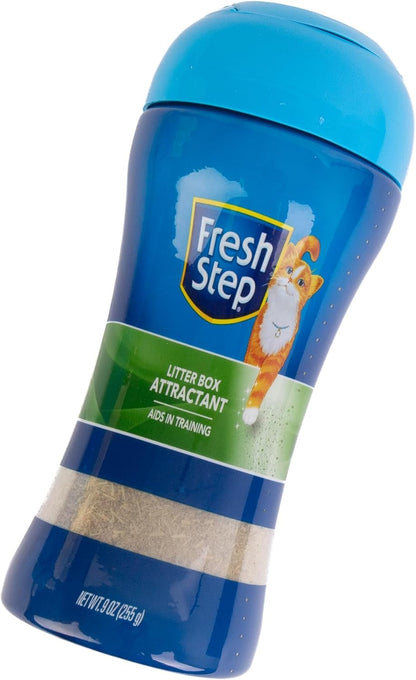 Fresh Step Litter Box Attractant Powder Cat Litter Training Aid Encourages Litter Box Use Herbal Blend Additive Works with Any Litter Type for Cats and Kittens No-Mess Bottle 9 Ounce 3 Pack3