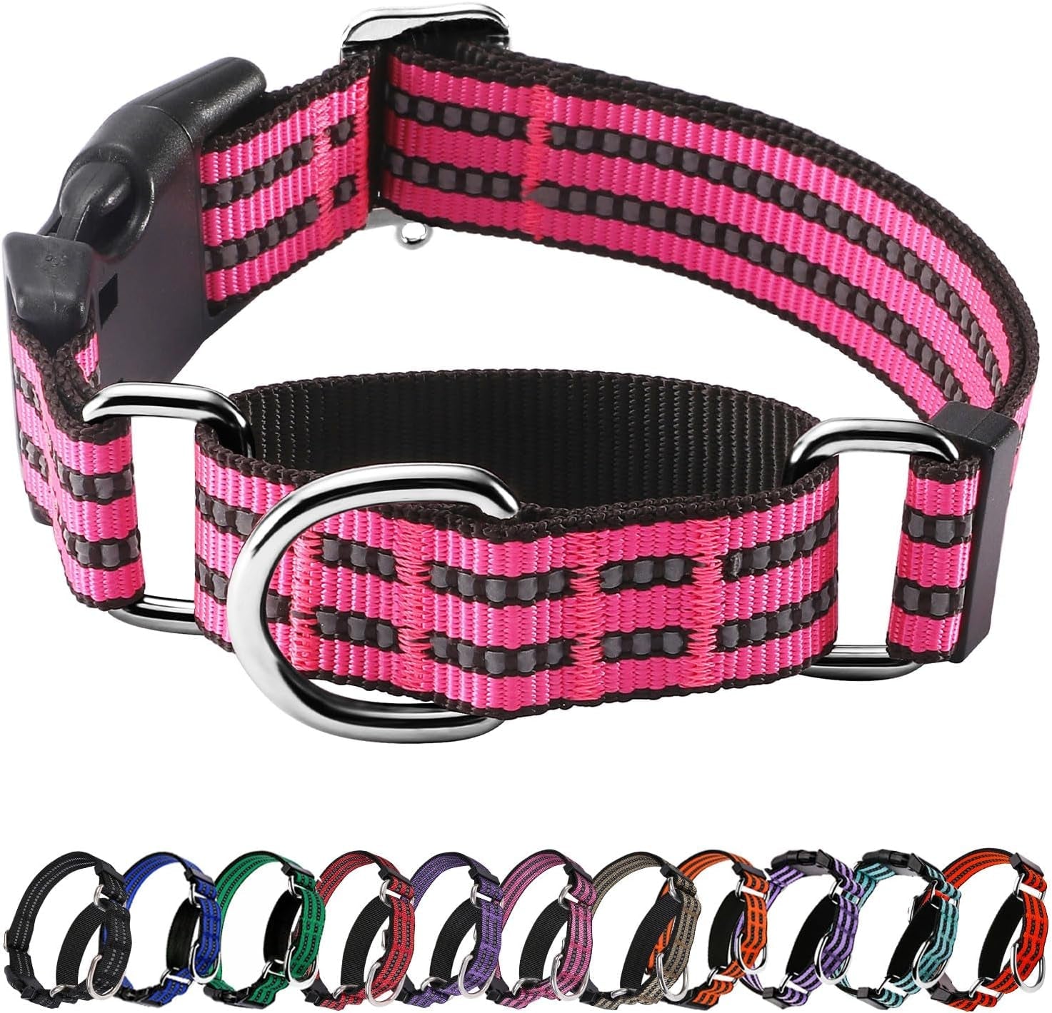 martingale-collars-for-dogs-reflective-escape-proof-training-dog-collars-with-quick-release-buckle-adjustable-no-slip-nylon-dog-collar-for-medium-pets