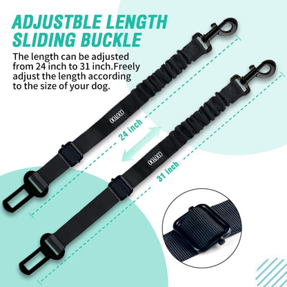 COOYOO Dog Seat Belt, Durability Retractable Dog Car Harness Adjustable Dog Seat Belt for Vehicle Nylon Pet Safety Seat Belts Heavy Duty & Elastic (1 Pack Black)4