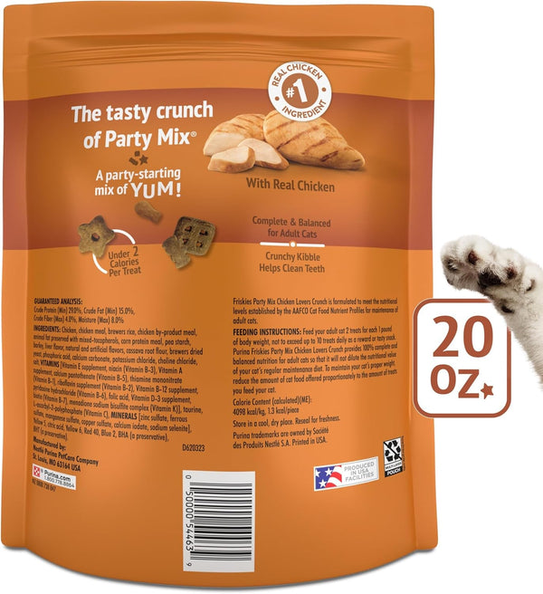 Purina Friskies Cat Treats, Party Mix Chicken Lovers Crunch - 20 Oz. Pouch6