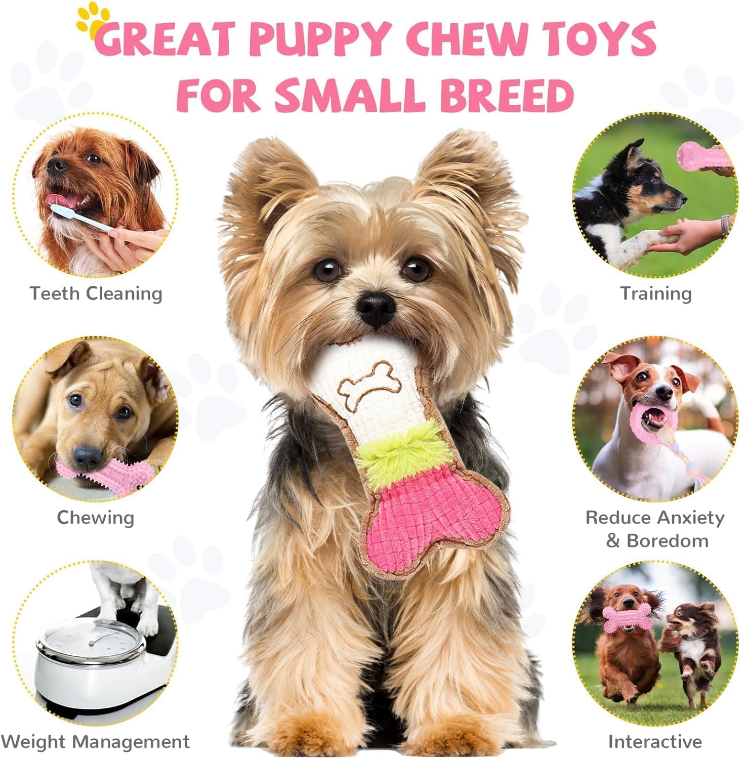 baejmjk-6-pack-puppy-teething-toys-pink-small-breed-dog-chew-toys-with-rope-cute-soft-rubber-puppy-toys-set-for-cleaning-teeth-interactive-pet-doggy-bone-toys