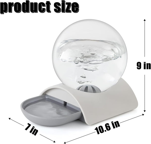 Pet Water Dispenser, 2.8L Automatic Gravity Cat Water Dispenser for Cats, Dogs & Rabbit, Detachable Cat Dog Water Dish Feeder with Spherical Waterer Bubble, Grey5