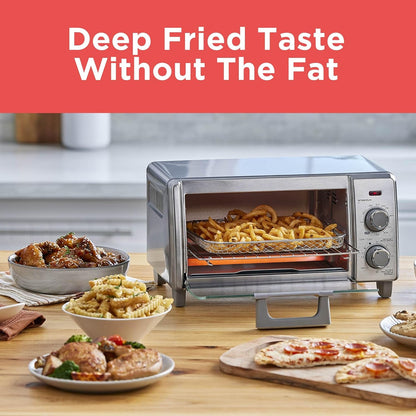 BLACK+DECKER 4-Slice Air Fry Toaster Oven, 5-In-1 Countertop Oven | Air Fry, Bake, Broil, Toast and Keep Warm with Eventoast Technology and Room for a 9-Inch Pizza.7