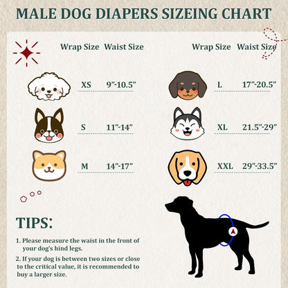 Reusable Dog Diapers Male, Premium Washable Belly Bands for Dogs, Pack of 5, High Absorbing Small Dog Wraps for Doggie & Puppy in Incontinence or Excitable Urination and Training(S)3