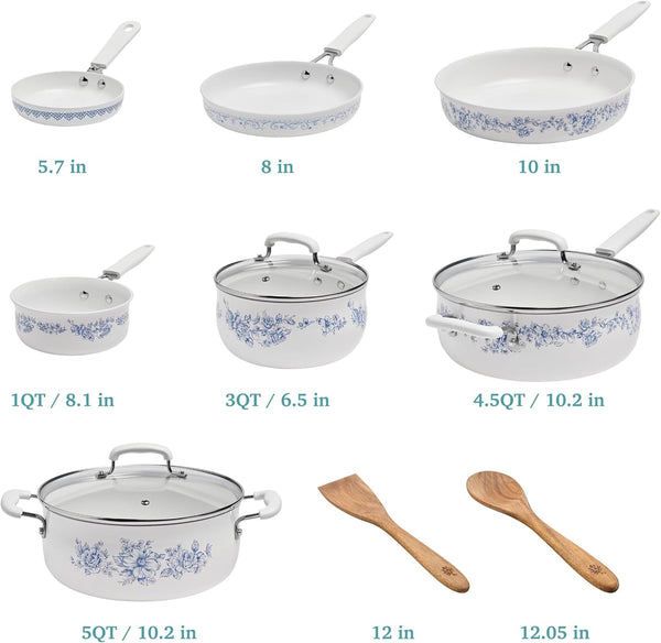 12-Piece Aluminum Ceramic Cookware Set - Nonstick Pots & Pans for Effortless Cooking6