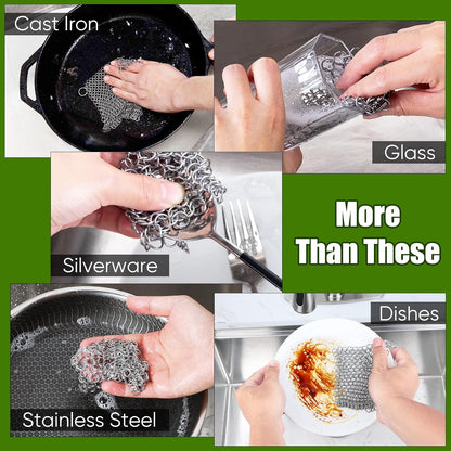 5QT Cast Iron Dutch Oven with Stainless Steel Scrubber,  2-In-1 Pre-Seasoned Camping Pot, Heavy Duty Campfire Pot with Feet for Outdoor Stovetop Griddle Cooking Baking Roasting Stewing9