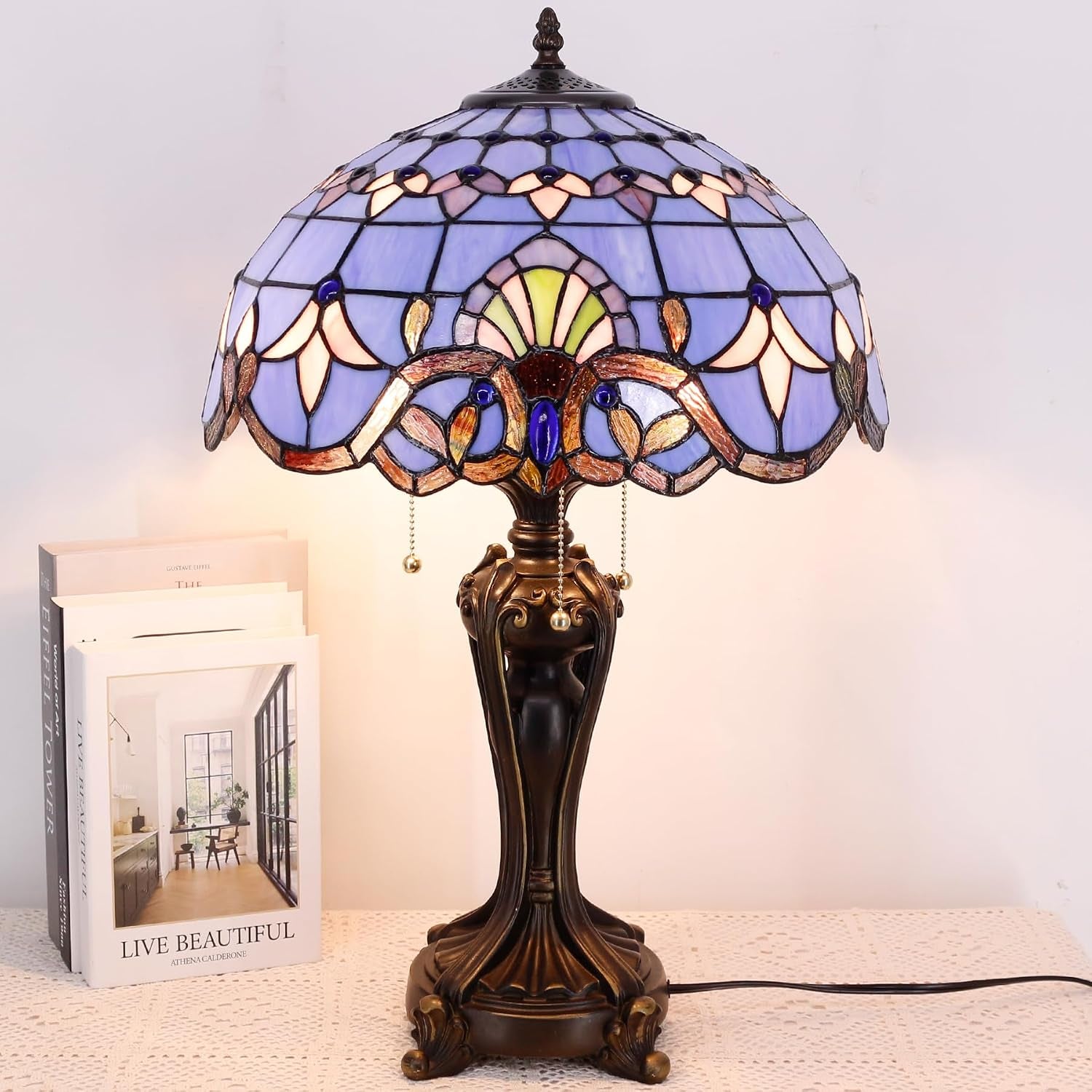 table-lamp-base-replacement-only-l-w-8-h-24-inch-fit-for-12-14-16-18-inch-tiffany-style-stained-glass-lampshade-dark-bronze-finish-resin-pull-chain-switch