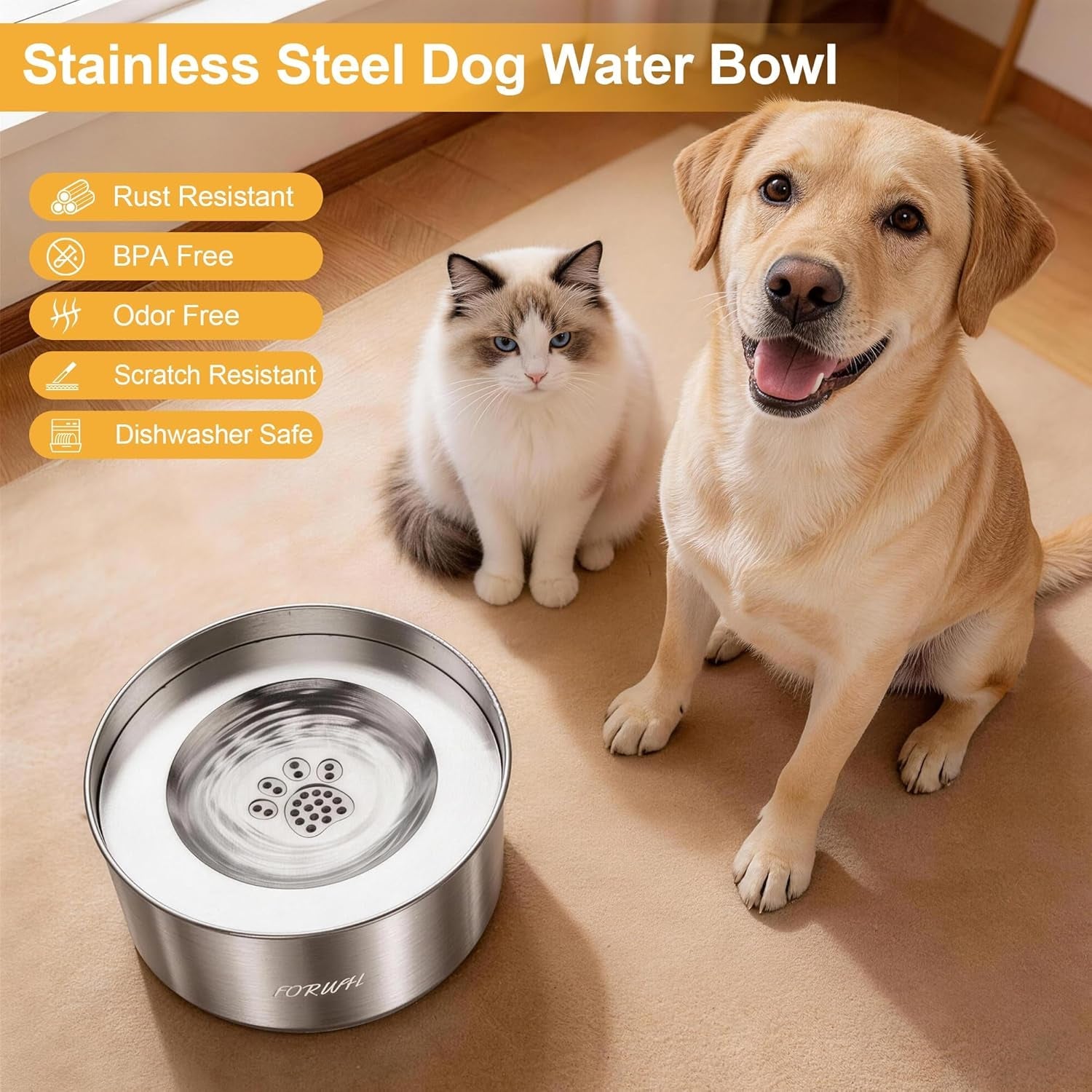 304-stainless-steel-dog-water-bowl-no-spill-101oz-3l-large-capacity-pet-water-dispenser-with-floating-disk-non-slip-slow-drink-feeder-for-cat-anti-gulping-splash-proof-for-travel-car-home