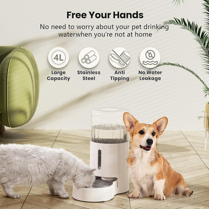 CZPET 4L Pet Water Dispenser without Electricity Unplugged Automatic | Water Bowl Dispenser, Gravity Water Dispenser for Cats Water Self Feeder Dog Fountain Dogs Bowl Bottles for Kitten Puppy2
