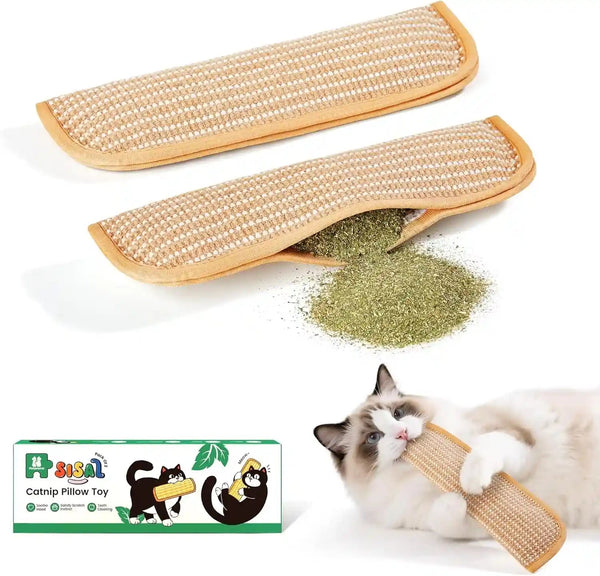 Potaroma Cat Toys Pack of 2 with 6000Mg A+ Organic Catnip, Sisal Material | Indoor Kitten Scratching and Kicker Toys, Drives Bored Cats Crazy with Fun Interactive Chew1