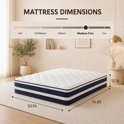 12 Inch Full Size Hybrid Mattress,7-Zone Ergo Support for Pressure Relief2