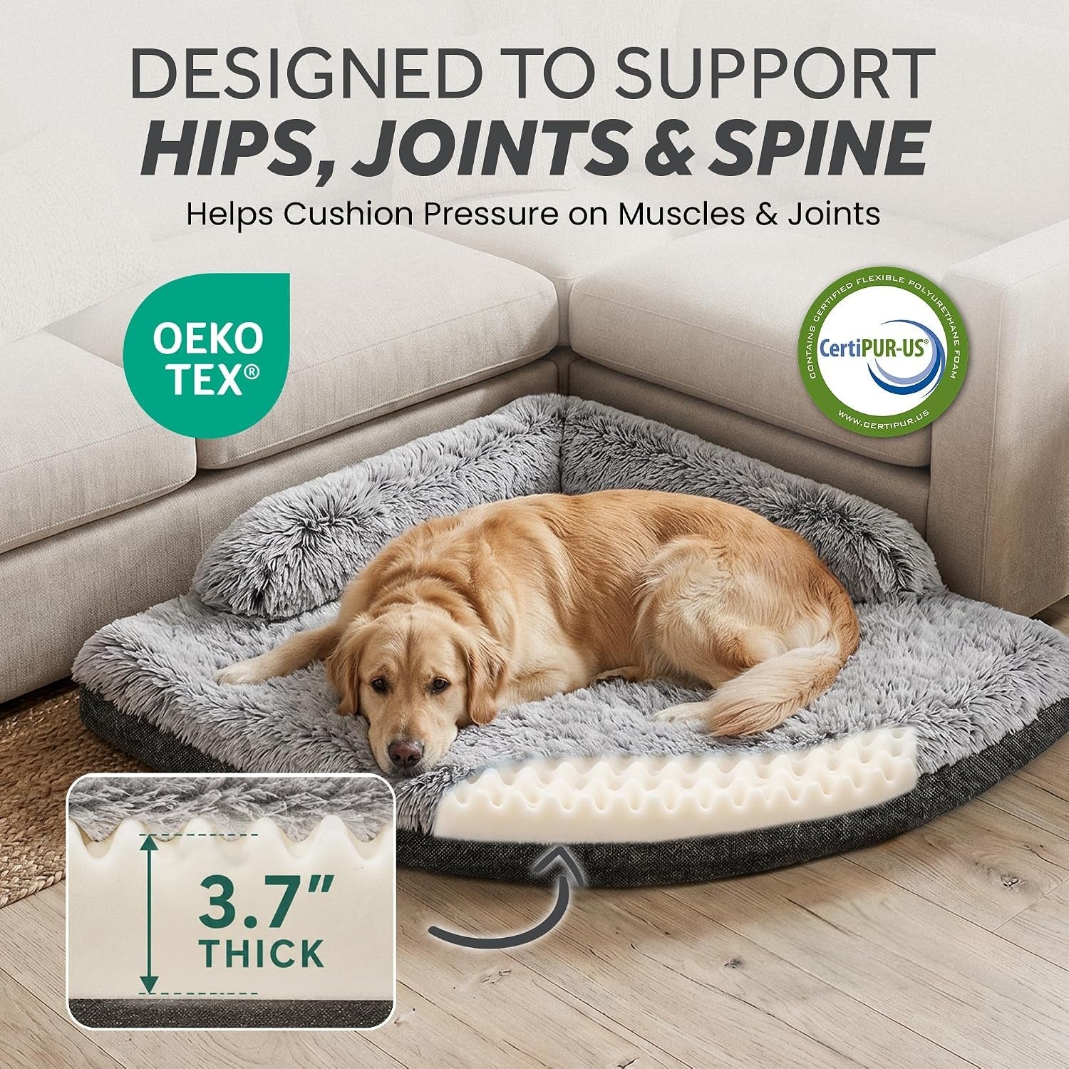 corner-dog-bed-large-39-calming-fluffy-orthopedic-pet-beds-grey-space-saving-plush-corner-nest-egg-crate-foam-washable-cover-waterproof-liner-non-slip-bottom-and-bolsters-for-large-dogs