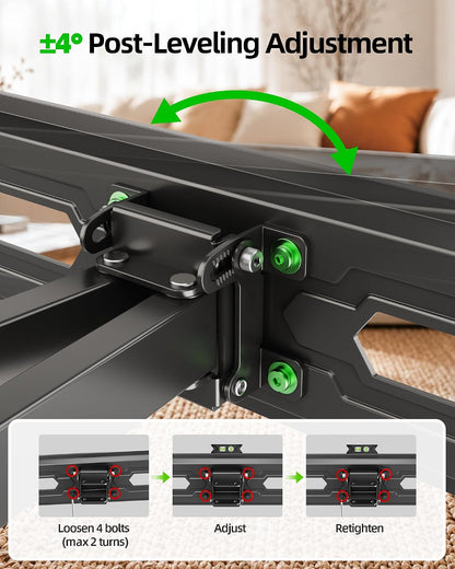 TV Wall Mount for 32-74 Inch Flat Screen/Led/4K up to 110Lbs, Full Motion TV Mount Bracket with Swivel & Tilt Articulating Dual Arms, Max VESA 400X400Mm, Fits 12/16" Wood Studs8