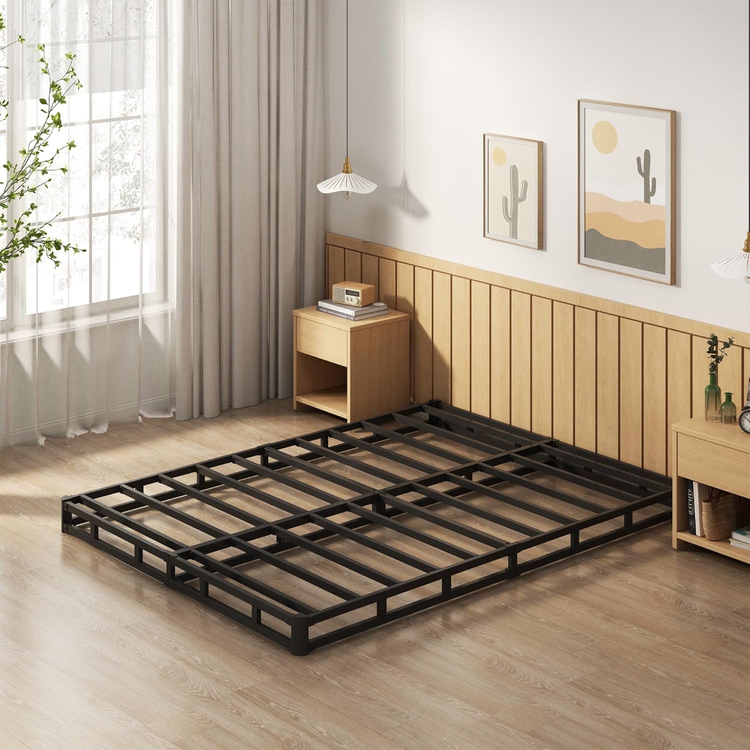 5-inch-box-spring-queen-size-mattress-foundation-with-fabric-cover-heavy-duty-metal-bed-base-3000lbs-max-weight-capacity-noise-free-easy-assembly-non-slip-black