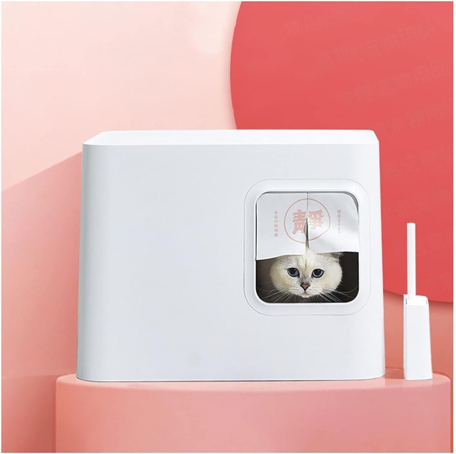 dog-potty-training-toilet-cat-litter-tray-fully-enclosed-japanese-style-box-toilet-kitten-anti-splash-and-deodorant-corridor-pet-with-curtain-pink-and-whitea