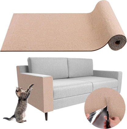 LSGCQ Cat Scratch Mat Self Adhesive Cat Scratch Furniture Protector | Self Adhesive Cat Scratching Mat Replacement for Cat Tree Post Couch Wall Furniture Protector (39.3" X 15.8", Light Gray)10