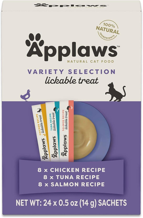 Applaws Fish Puree Lickable Cat Treats 24-Pack 0.5 Oz Sachets | 100% Natural, High Quality Protein, Limited Ingredient, Grain Free, Creamy Squeeze up Treats13