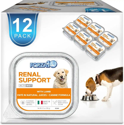 Forza10 Renal Wet Dog Food for Adult Dogs - 3.5 Oz, 12 Pack - Lamb Flavor | Actiwet Renal Support Vet-Formulated with Cranberries, Dried Dandelion and Dried Clover - Non-Gmo - Made in Italy1