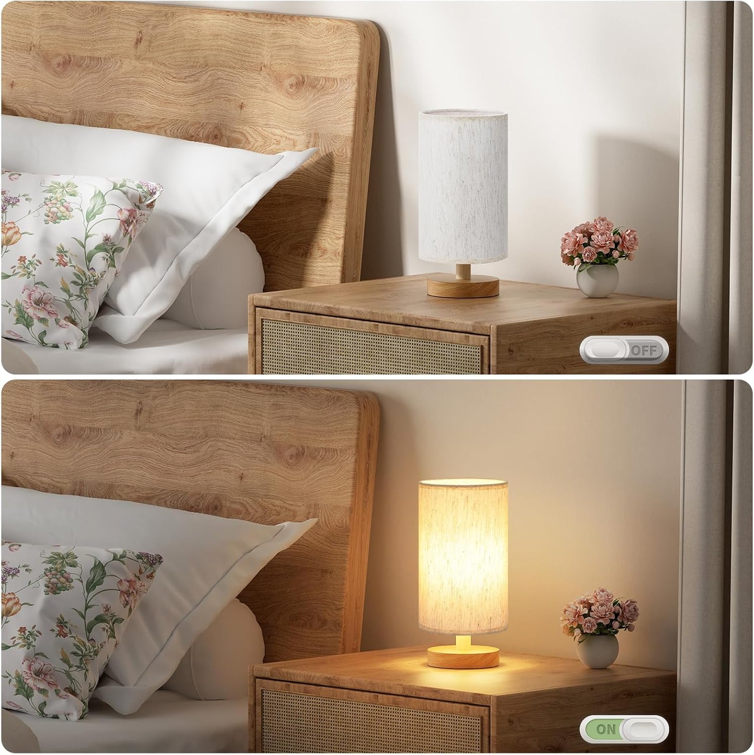 9-small-table-lamp-for-bedroom-inline-control-with-3000k-blub-cream-shade-and-wood-base-680-lumens-easy-assembly-minimalist-design-e26-for-kitchen-for-kids-room