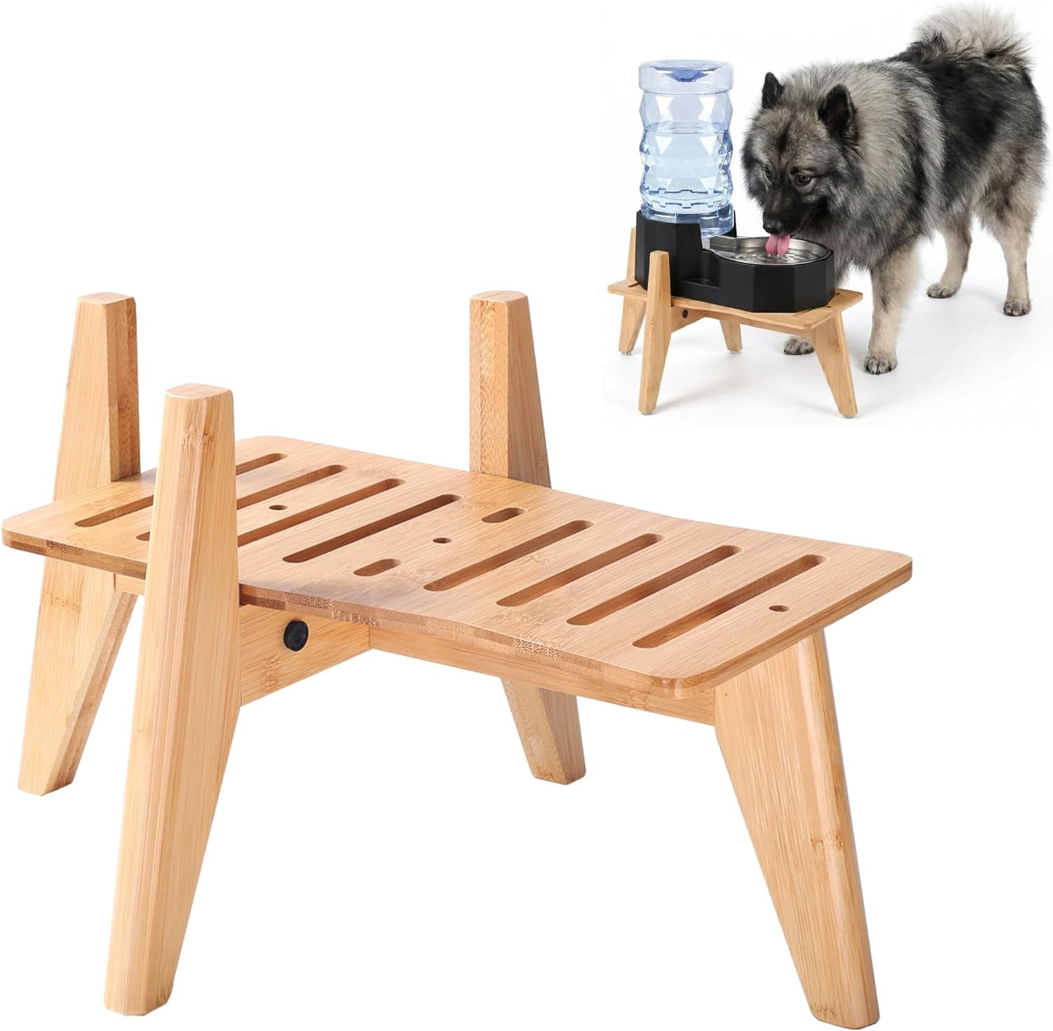 dog-water-and-food-dispenser-stand-for-medium-dogs-adjustable-bamboo-use-to-elevate-raise-hold-gravity-or-automatic-food-feeders-and-water-bowl-dispensers-medium