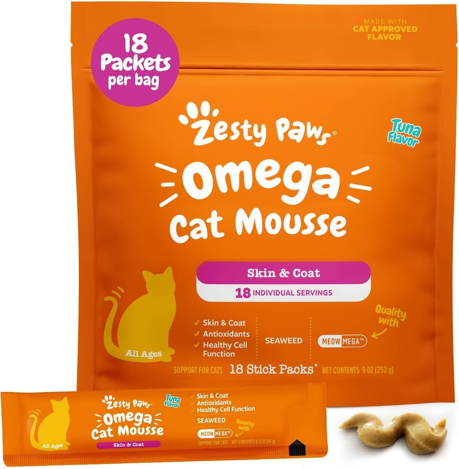 zesty-paws-omega-cat-mousse-squeezable-cat-supplement-with-seaweed-omega-fatty-acids-antioxidants-vitamins-minerals-skin-coat-support-for-cats-tuna-fish-flavor-18-count
