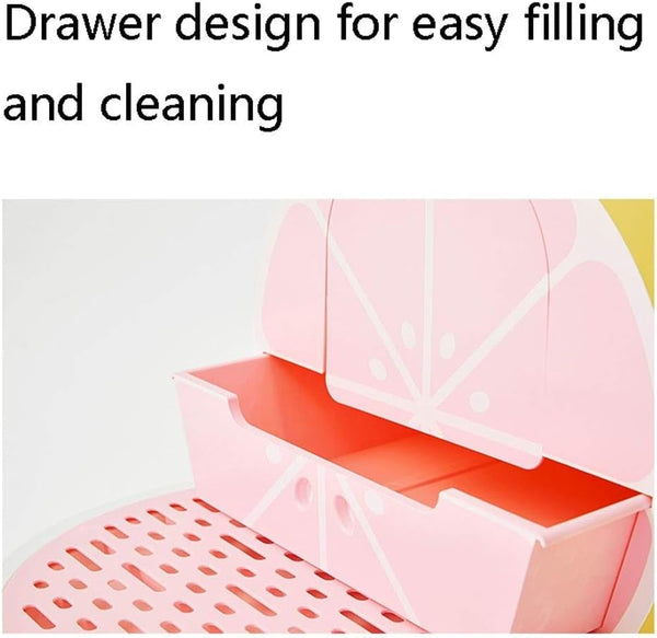 Dog Potty Training Toilet ﻿ Creative Watermelon Litter Box Fully Enclosed Cat Toilet, Large Drawer Supplies Cat Litter Pan(B)5
