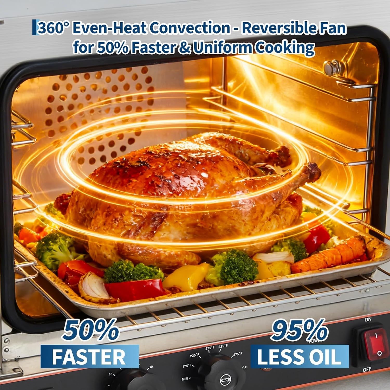 compact-22l-commercial-countertop-convection-toaster-oven-3-tier-air-fryer-1440w-adjustable-temp-30-c-300-c-half-size-stainless-steel-with-trays-wire-racks-kitchen-appliance