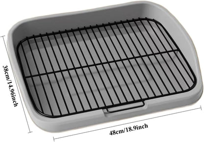 Mesh Dog Potty Tray Removable Stable Structure - Indoor/Outdoor Dog Training Toilet Litter Box for Small & Medium Dogs(Grey)2