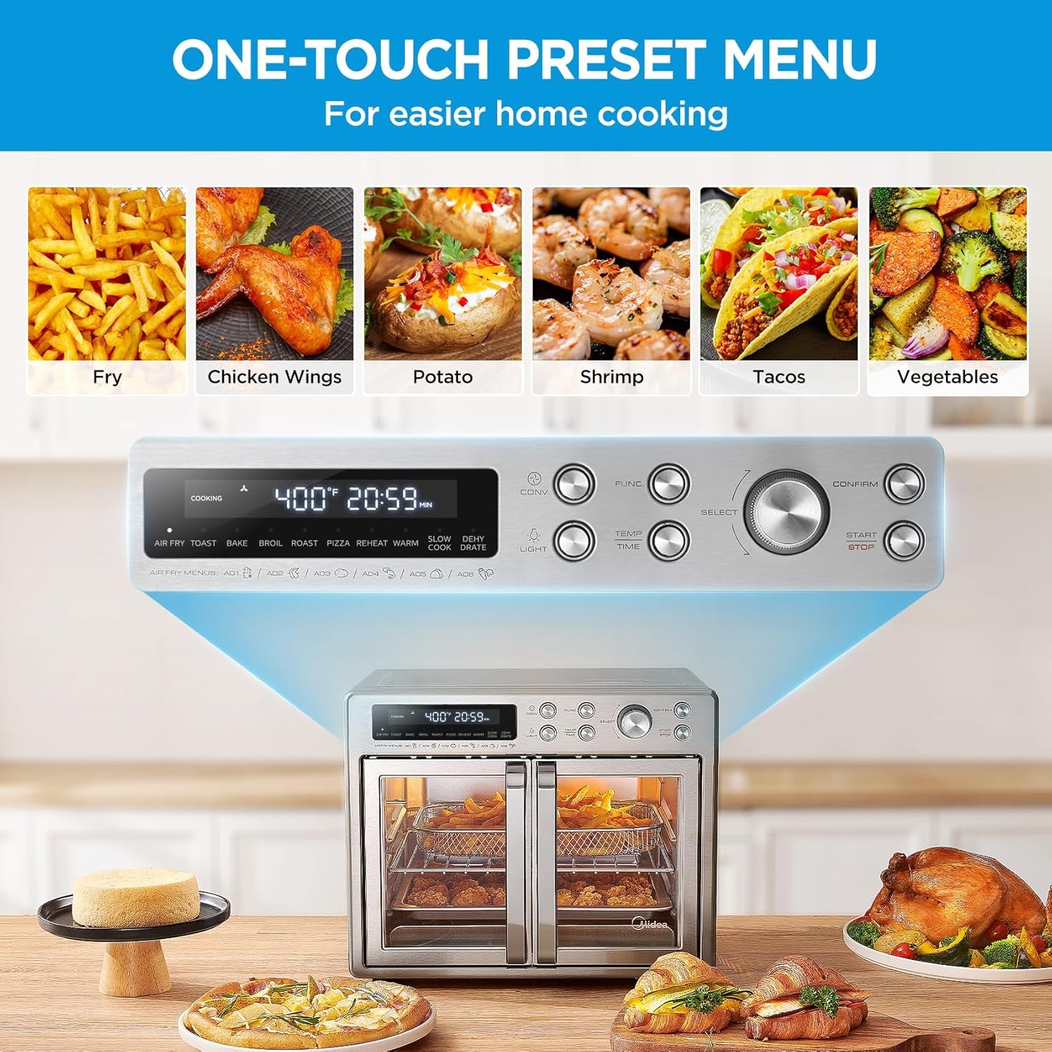 midea-flexify-classic-french-door-toaster-oven-air-fryer-combo-26-4-qt-10-in-1-large-capacity-26-4-qt-countertop-oven-25-faster-cooking-and-90-less-oil-stainless-steel