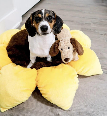 TONBO Soft Plush Small Cute and Cozy Nature Dog Cat Bed, Washer and Dryer Friendly (Sunflower)3