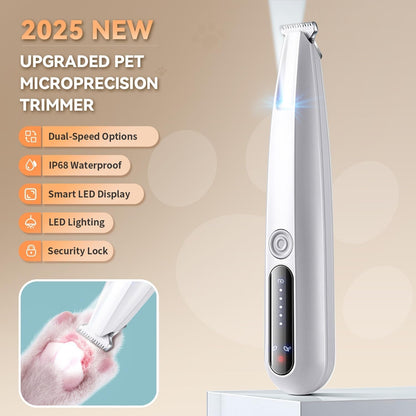 2026 New Pet Precision Trimmer, Dog Paw Trimmer with LED Light, Ultra Quiet | IP68 Waterproof, Dual-Speed Motor, Suit for Trimming Paw, Ear, Face, Butt, Eyebrows, USB Rechageble2