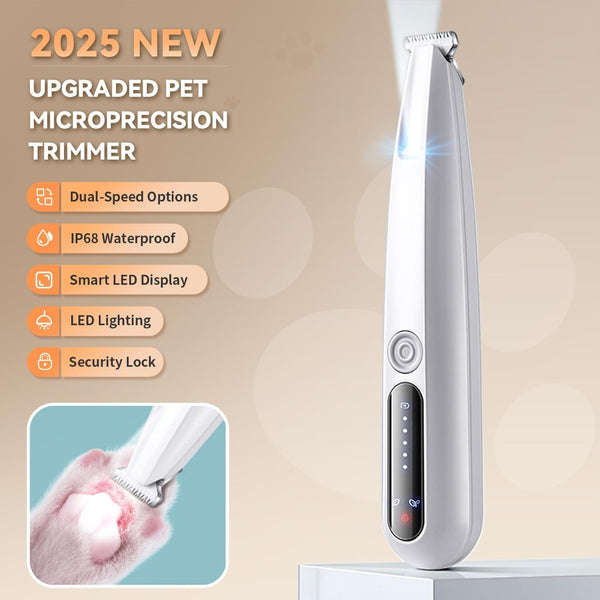 2026 New Pet Precision Trimmer, Dog Paw Trimmer with LED Light, Ultra Quiet | IP68 Waterproof, Dual-Speed Motor, Suit for Trimming Paw, Ear, Face, Butt, Eyebrows, USB Rechageble2