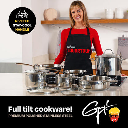 10-Piece Stainless Steel Cookware Set | Frying Pans, Saucepans, Saute Pan & Stock Pot, Oven-Safe up to 500F5