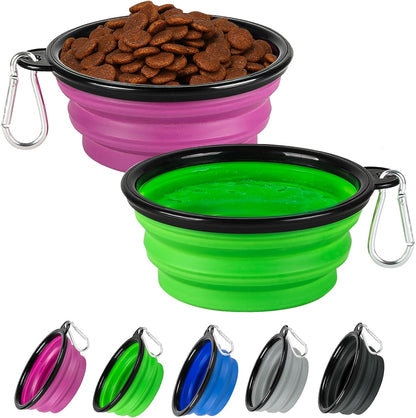 Collapsible Dog Bowl Large 34Oz, Travel Dog Water Bowl Portable | 2 Pack, 2 Carabiner Clips, Silicone Travel Dog Bowl Foldable, Feeding Watering Dish Bowl, for Parking, Walking, Camping17
