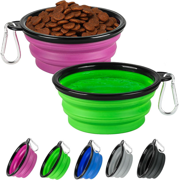 Collapsible Dog Bowl Large 34Oz, Travel Dog Water Bowl Portable | 2 Pack, 2 Carabiner Clips, Silicone Travel Dog Bowl Foldable, Feeding Watering Dish Bowl, for Parking, Walking, Camping17