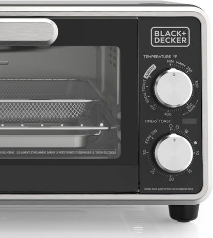Decker Crisp N Bake PRO 4-Slice Air Fryer Toaster Oven Combo Compact Countertop Air Fryer Toaster Oven for Snacks Small Meals Reheat Fits 9 Inch Pizza Kitchen Appliances4