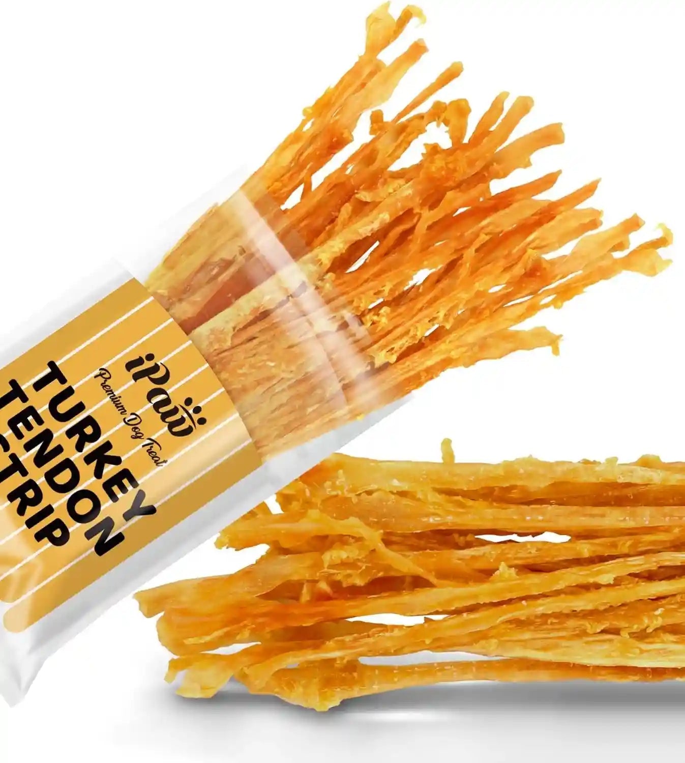 ipaw-turkey-tendon-for-dogs-all-natural-human-grade-puppy-chew-strips-single-protein-hypoallergenic-grain-free-rawhide-alternative-dog-treats-us-sourced-turkey