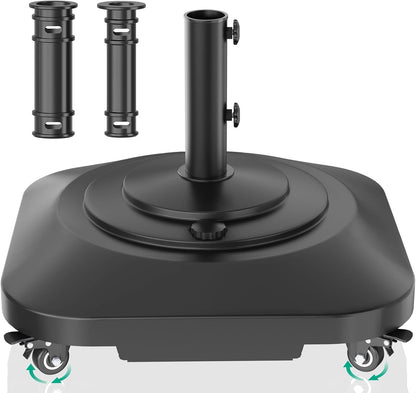 Umbrella Base with Wheels, Umbrella Stand Heavy Duty 100Lb Windproof | Fillable Umbrella Base Mobile Square Umbrella Stand Outdoor Base for Patio, Deck, Poolside, Lawn, Fits Most Sized Umbrellas1