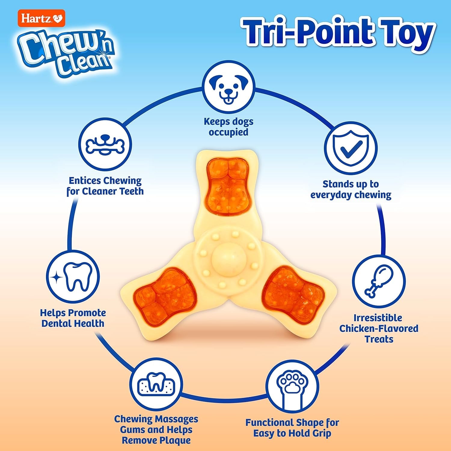 hartz-chew-n-clean-chew-toy-and-treat-in-one-chicken-flavored-tri-point-dog-toy-small