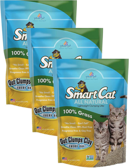 Smartcat All Natural Clumping Cat Litter, 20 Pound (320Oz 1 Pack) - Alternative to Clay and Pellet Litter - Chemical and 99% Dust Free - Unscented and Lightweight10