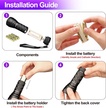 Black Light UV Light Flashlight, 21 LED 395Nm Ultraviolet Blacklight Flashlight Mini Pet Urine Detector for Dog/Cat, Dry Stains, Resin Curing, Matching with Pet Odor Eliminator(Batteries Are Included)6