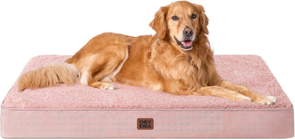 EHEYCIGA Orthopedic Dog Bed Large with Removable Washable Cover,Grey,41X27 | Egg Crate Foam Support,Durable Oxford Fabric,Non-Slip Bottom,Machine Washable,Soft Waterproof Plush Pet Bed Mat for Crate91