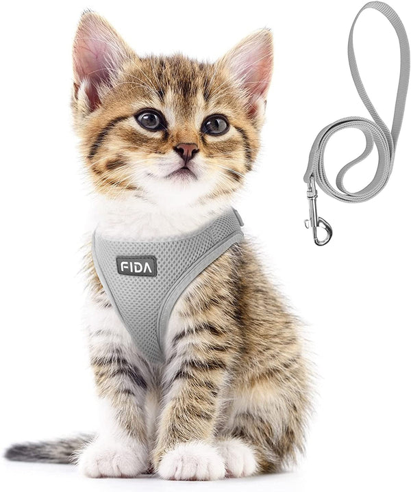 Fida Cat Harness and Leash Set for Walking Kitten and Puppy, Escape Proof Kitten Harness with Breathable Lightweight Soft Mesh, Adjustable Reflective Step-In Design. (XXXS, Pink)15