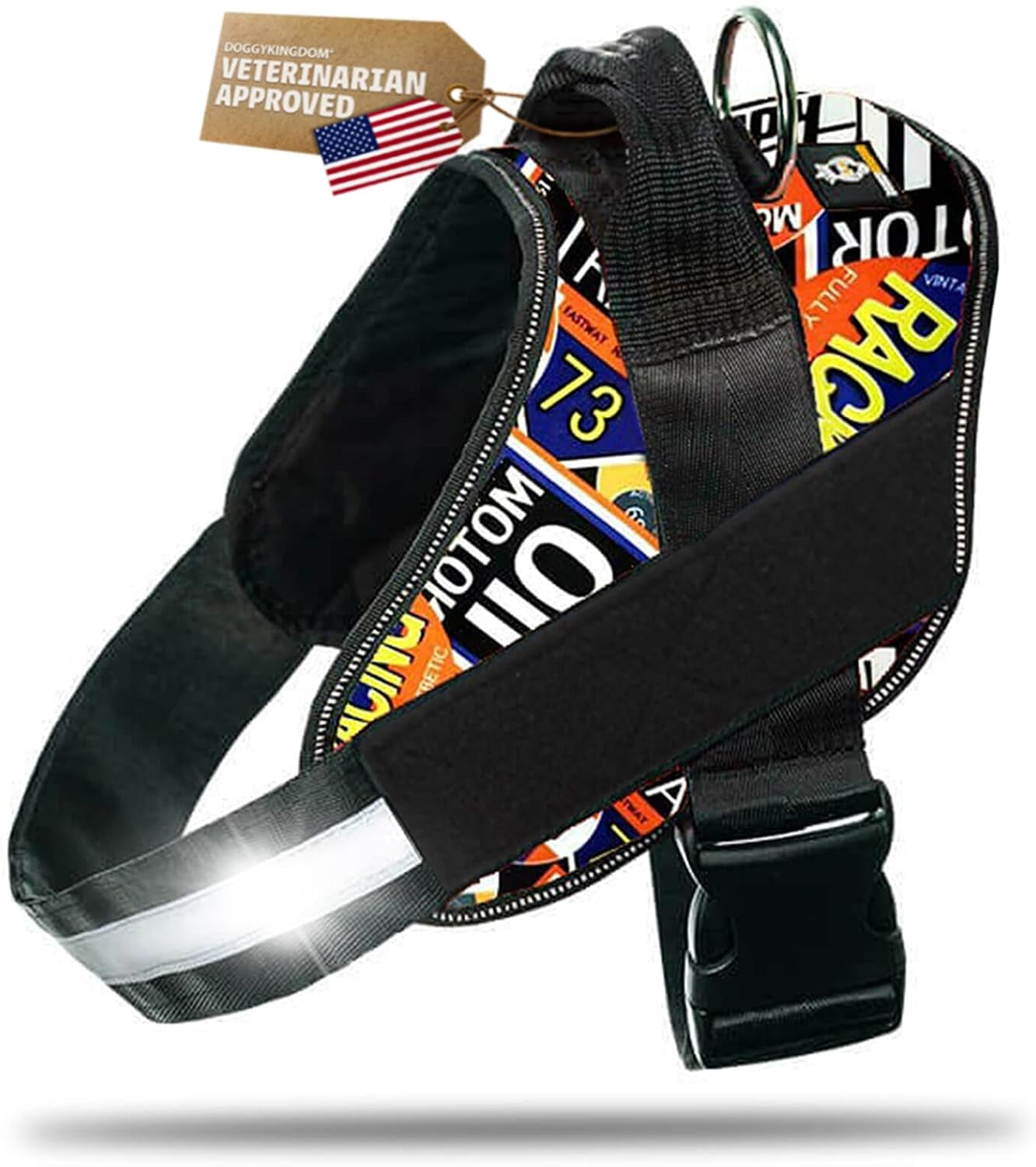 doggykingdom-no-choke-dog-harness-with-handle-and-patch-panels-adjustable-reflective-dog-vest-for-small-sized-dog-blue-s