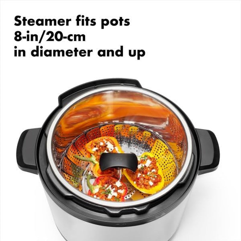 oxo-good-grips-steamer-basket-stainless-steel-8-inch-diameter-collapsible-vegetable-steamer-insert-adjustable-handle-fits-multiple-pot-sizes-dishwasher-safe