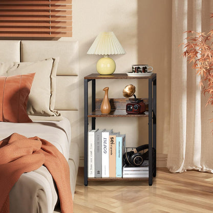 3 Tier End Table,Record Player Stand with Storage up to 100 Albums,Turntable Stand for Vinyl,Brown Records Shelf for Living Room Bedroom3