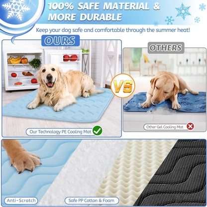 Dog Cooling Mat for Large Dogs, 40"X28" Breathable Self Cooling Crate Mat for Dogs & Cats, Portable Washable Pet Cooling Pad for Kennel, Sofa, Bed, Floor, Car Travel Indoor Outdoor Summer Use7